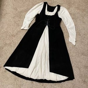 Black Suede Leather Overdress - Size Small